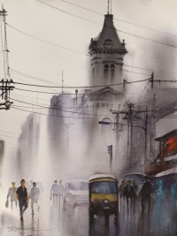 Sarfraz Musawir, 11 x 15 Inch, Watercolor on Paper, Cityscape Painting, AC-SAR-150